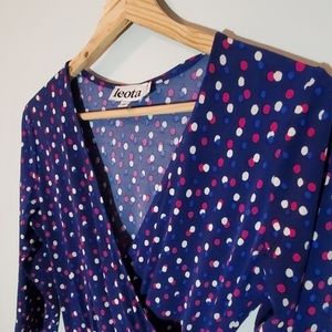Faux wrap dress, polka dots